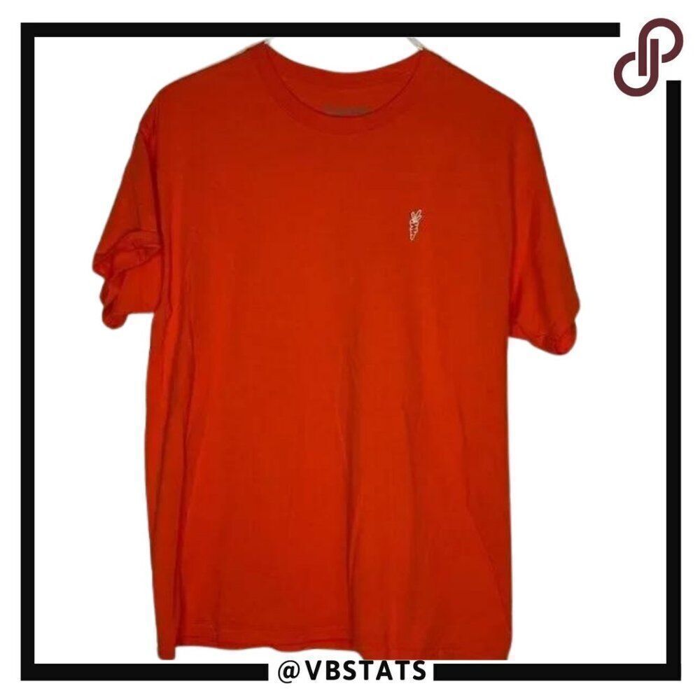Carrots Bright Orange Short‎ Sleeve 100% Cotton T-Shirt in Size Large with Logo